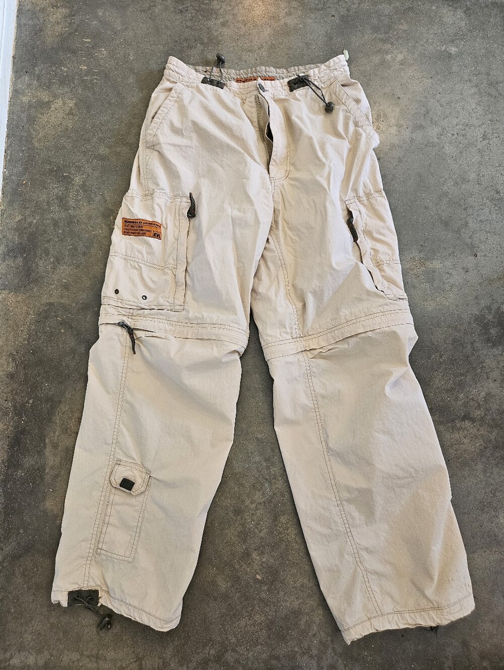 Kenvelo Generation KVL Beige Cotton Men's Cargo Military Style Zip Off Pants M